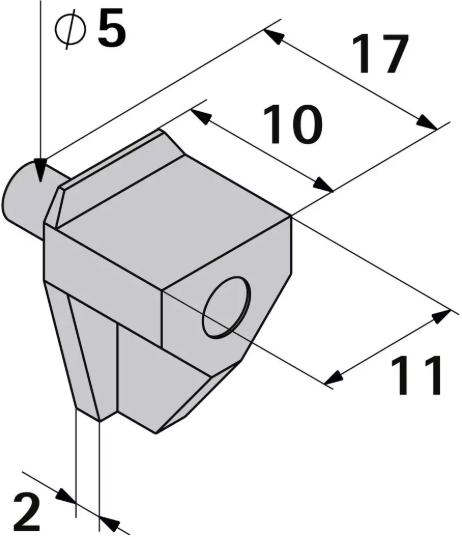 Hettich Tablarträger Safety Kunststoff, weiss, D = 5mm, à 20 Stk - Diverse Möbelbeschläge und Zubehör