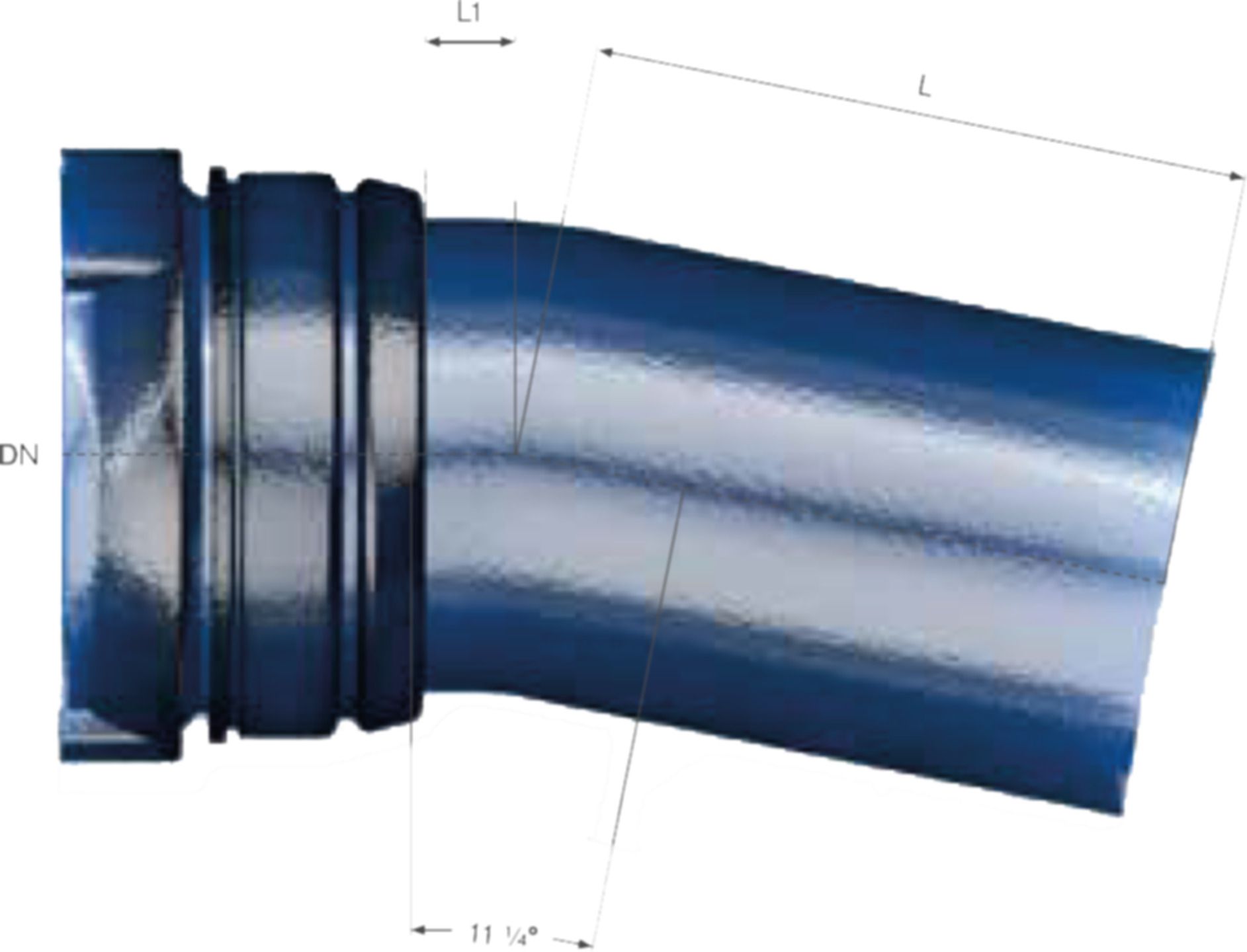 1-Muffe-Bogen MK 11° VRS-T Epoxy DN 125 - TRM Swiss Steckmuffenformstücke VRS-T