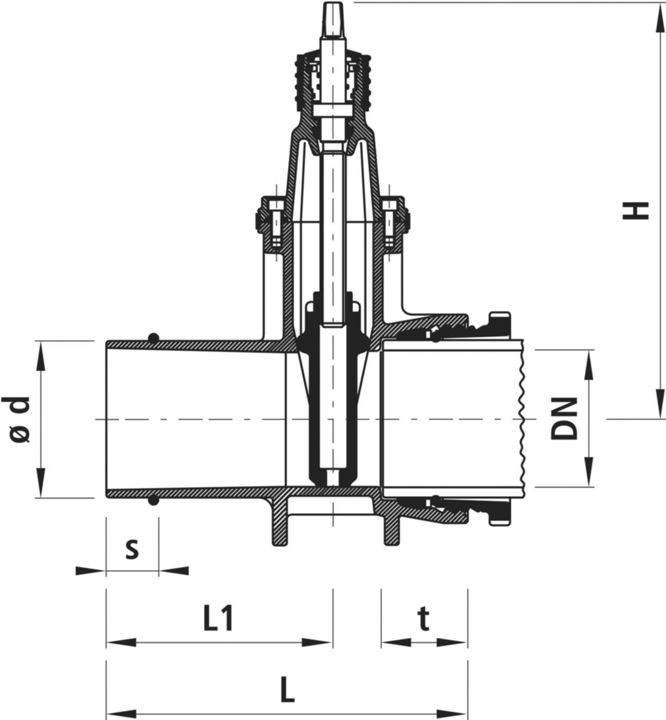 Spitzend/Schraubmuffenschieber 4250 DN 100 - Hawle Armaturen