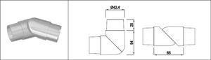 Rohrecke beweglich 42.4 mm geschliffen 136060 - INOXTECH-Handlauf-/Geländer-System