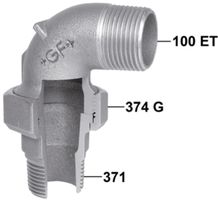 Winkelverschr. 101 V 1/2" flachd. 770 101 204 - GF verz. Tempergussfittings