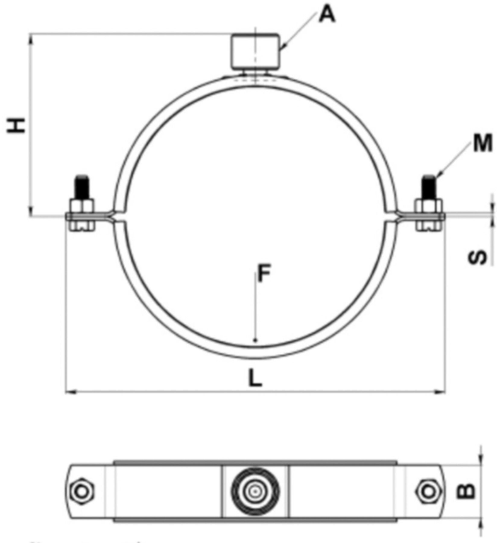 Rohrschellen verz. 1/2" M8/M10 315mm - Spiralfalzrohre und Zubehör System Safe
