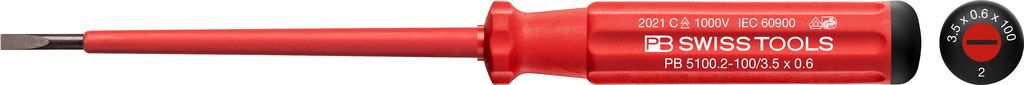 PB Schraubenzieher, SWISS-GRIP, Schlitz PB 5100, Gr.2, L= 100/190 mm, Elektriker - Schraubenzieher