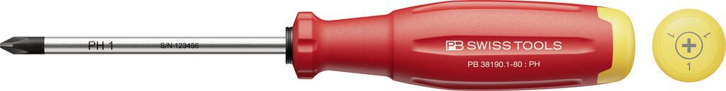 PB Schraubenzieher, SwissGrip Evo, Phillips PH PB 38190 , Gr. 1 , L=80mm - Schraubenzieher