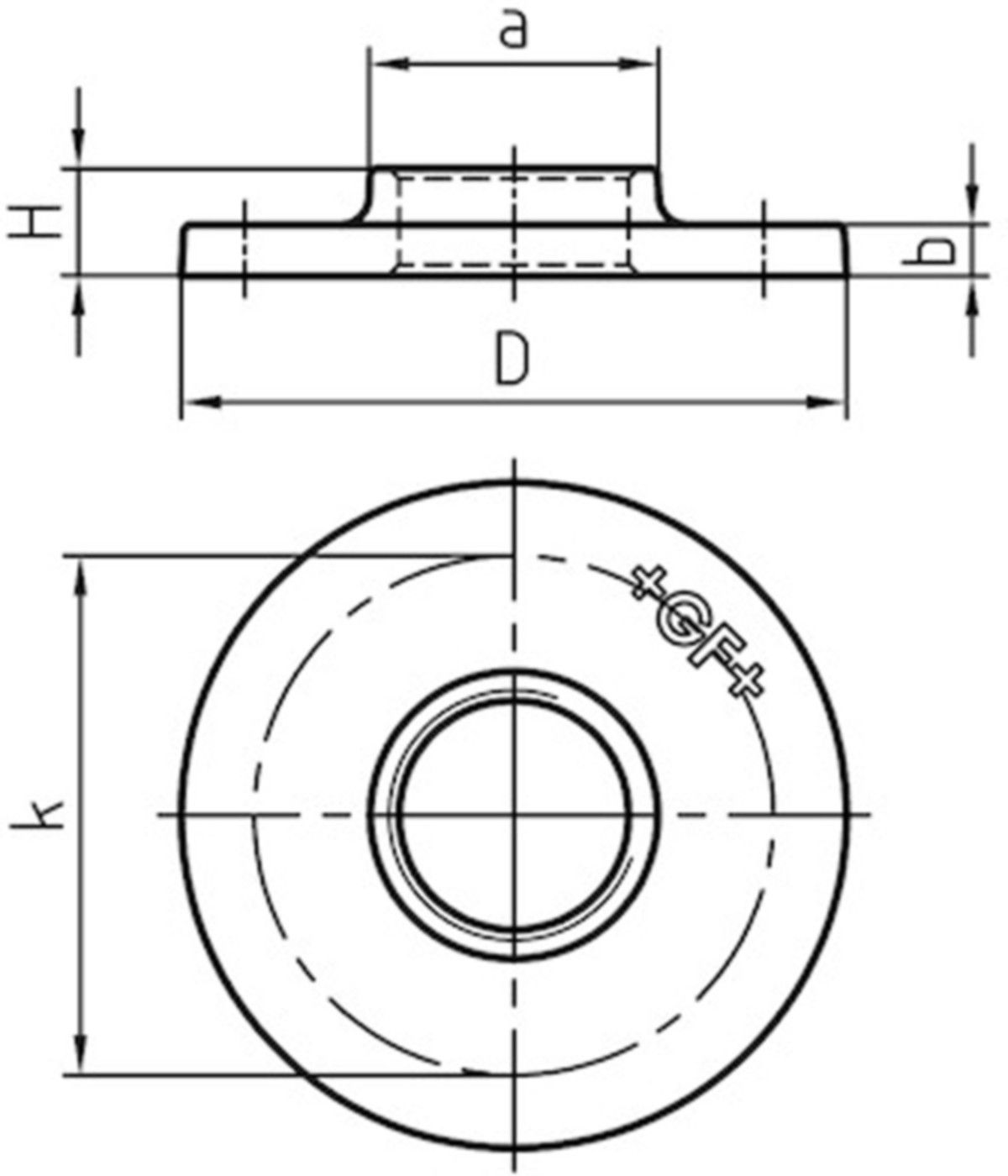 Flansch PN 1 321 V 1/2" ungebohrt 770 320 204 - GF verz. Tempergussfittings