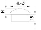 Rohrkappe Vollmaterial halbrund 25.0 x 1.5 mm geschliffen 1.4301 - INOXTECH-Handlauf-/Geländer-System