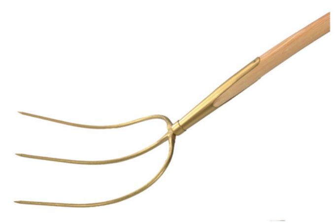 Heu- und Worbgabel Basic lackiert Gr.300/300mm, 3 Zinken, m. Eschenstiel - Gartenbauwerkzeuge