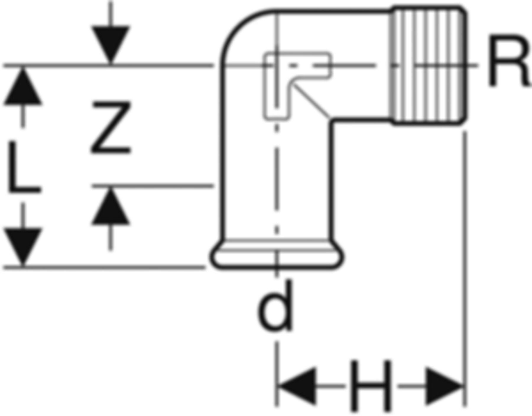 Übergangswinkel 90° m/AG 15mm-1/2" 21613 - Mapress-Heizungs-Formstücke