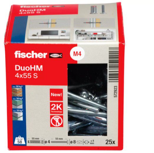FISCHER Hohlraumdübel DuoHM mit Panhead-Schraube M4x55 S PH TX (572923) - Fischer Befestigung