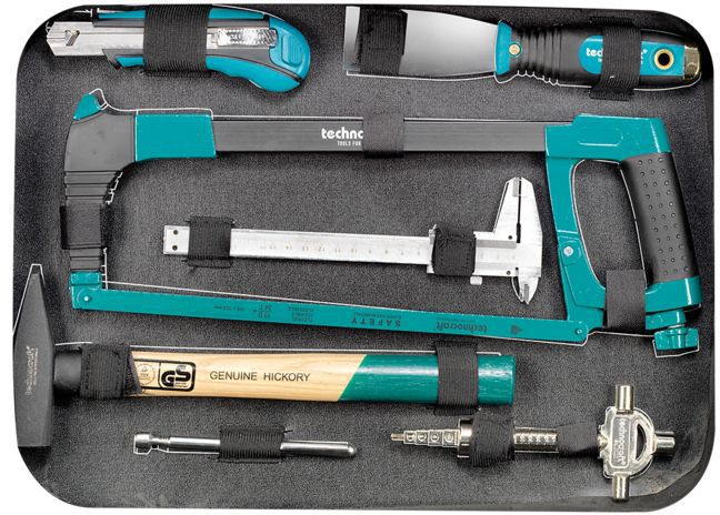 TECHNOCRAFT ABS-Werkzeugkoffer "PRO CHROME 152" 152-tlg., Antrieb 1/4" + 1/2" - Werkzeugkoffer,Sortimentskoffer,Behälter