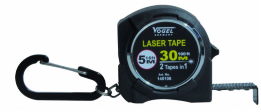 VOGEL Rollmeter mit Laser-Entfernungsmesser 5 m, 620 - 660 nm - Längenmessen