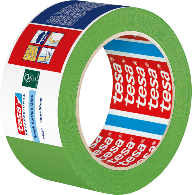 Tesa Abdeckband für raue Untergründe B= 50mm, L= 50m, 74338 - Kleben
