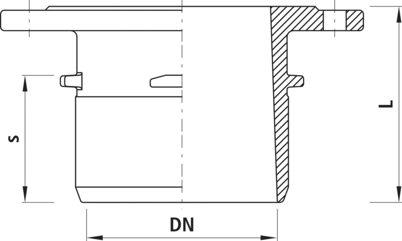 Flansch/Spitzend-Stück Gas 5355 DN 80 - Hawle Steckmuffenformstücke
