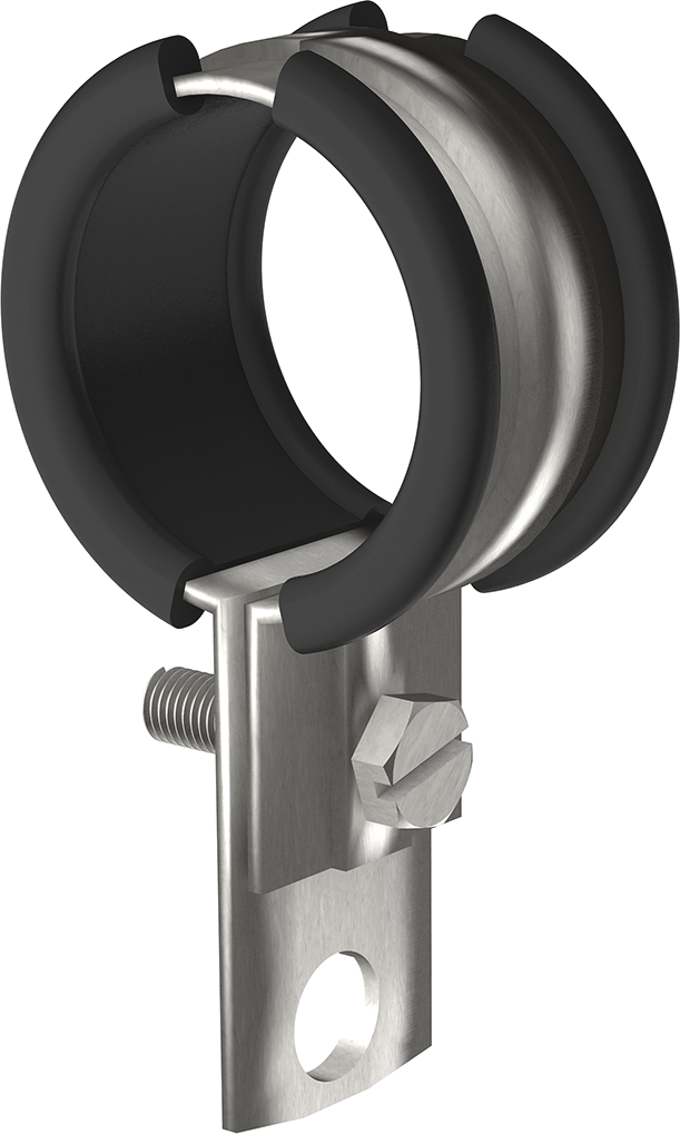 Rohrschelle z.Schutzrohr isol. 1/2" Inox AF 250.017.000 an Sockelrohrschelle - AF Blitzschutzprogramm