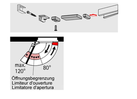 Dormakaba Öffnungsbegrenzung zu Gleitschienen  G-N / G-N XEA - Türöffner, Türschliesser, Türfeststeller