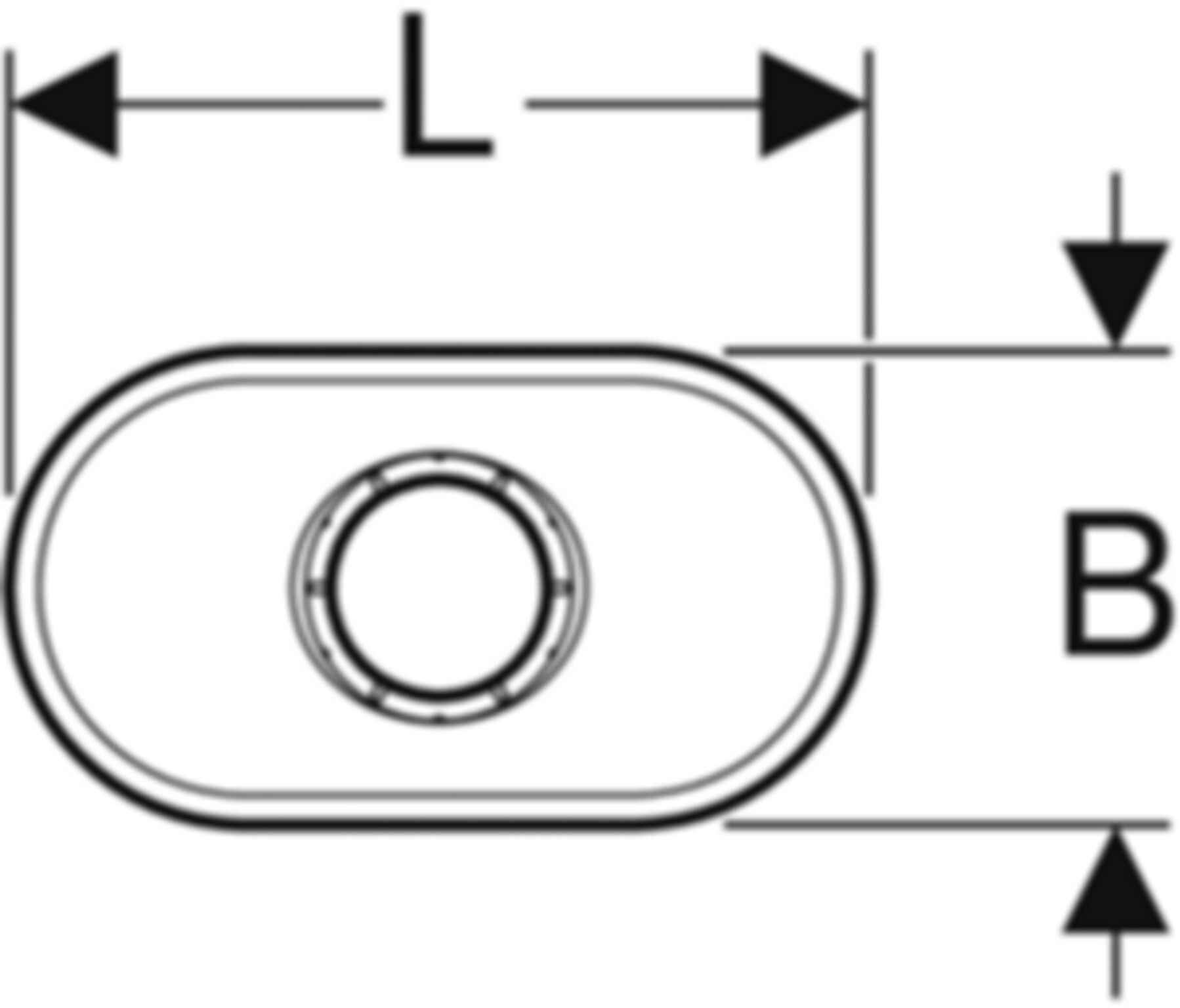 Trichter oval, ohne Rand, mit Ventilsieb d 50mm 352.379.16.1 - Geberit-Sifon + Apparateanschlüsse