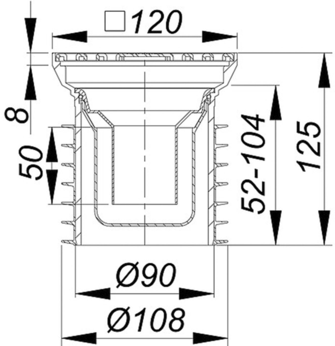 Bodenablauf Pronto K Rahmen Kunststoff begehbar 300 Kg DN 100 3-700360 - SCHACO Entwässerungstechnik