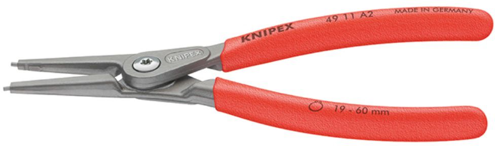 KNIPEX Sicherungsringzange, gerade 4911, Gr.A2, L= 180mm, für 19 - 60mm - Zangen, Schneiden