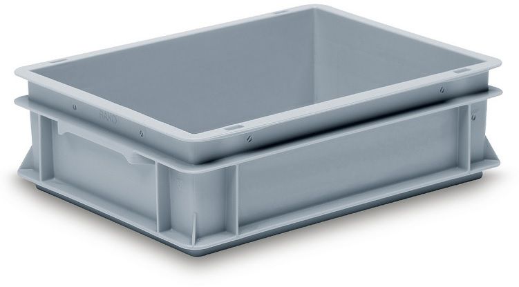 Rako-Behälter, mit Muschelgriff, grau 400x300x117 mm 10 Lt - Utz Behälter