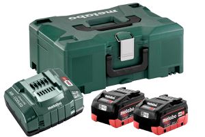 Basis-Set LiHD 8.0Ah 18V LiHD, 2 x 8.0Ah + Ladegerät in metaBOX - Metabo Maschinenzubehör