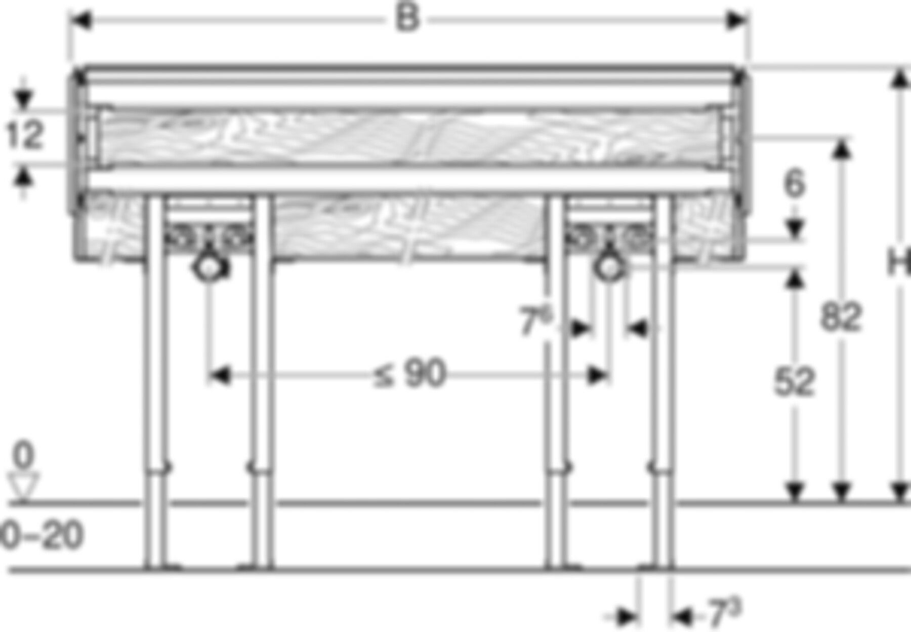 Bausatz für Doppelwaschtisch Typ 98 111.530.00.2 - Geberit-Duofix