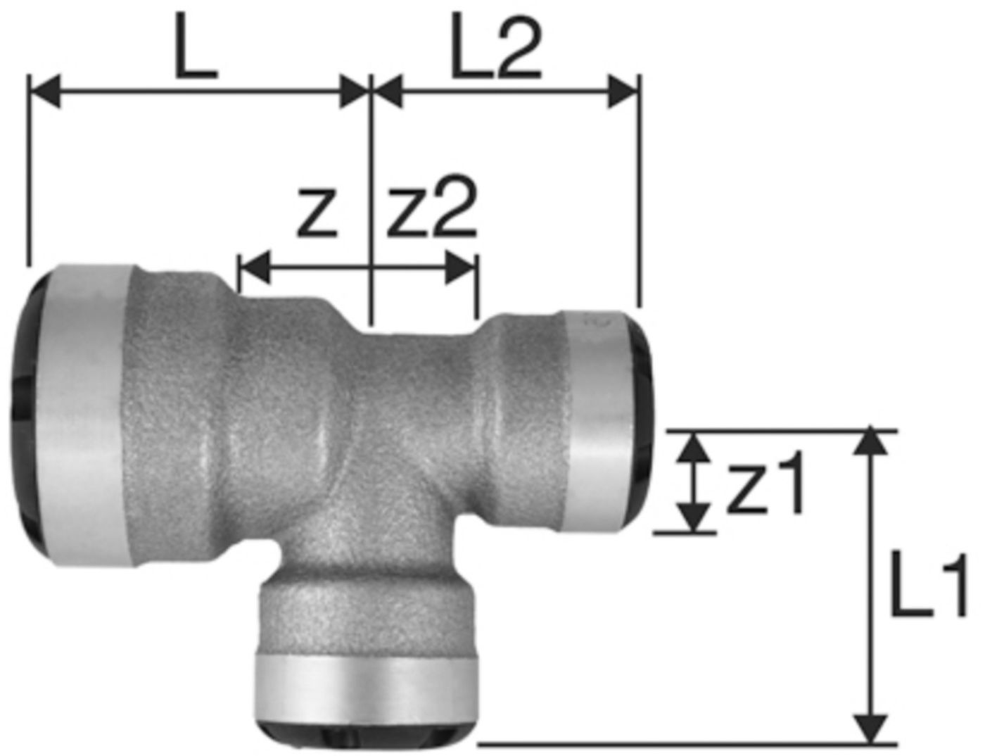 T-Stück reduziert d 18-15-18 mm 9815.181518 - SudoFIT-Formstücke