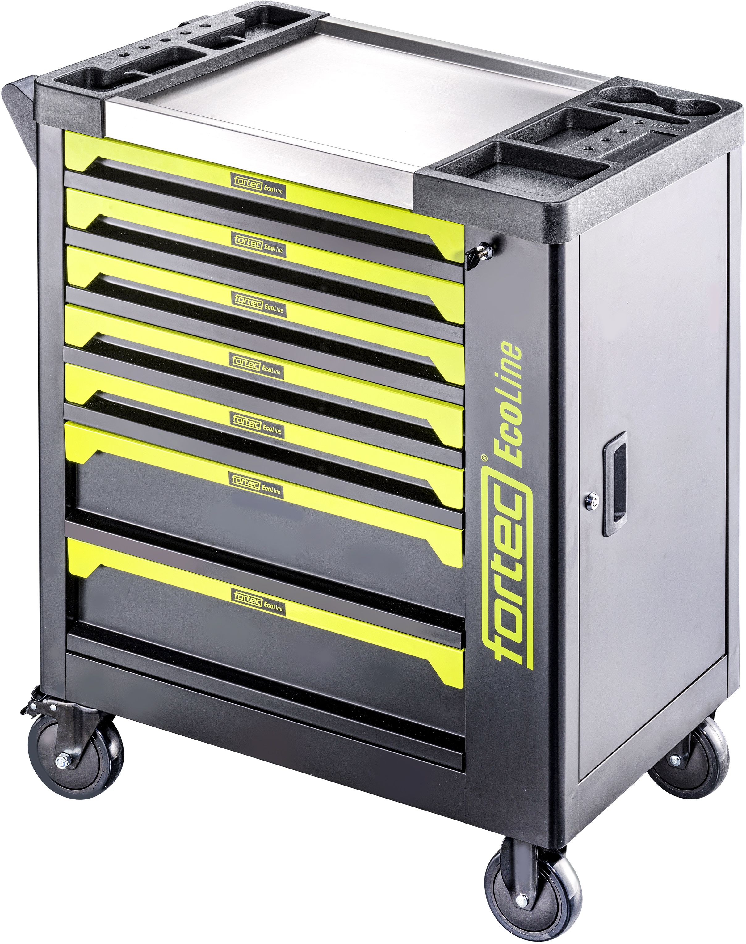 FORTEC Werkstattwagen Eco 299-tlg. 7 Schubladen+ Seitentür, 765x460x820mm - Werkzeugkoffer,Sortimentskoffer,Behälter