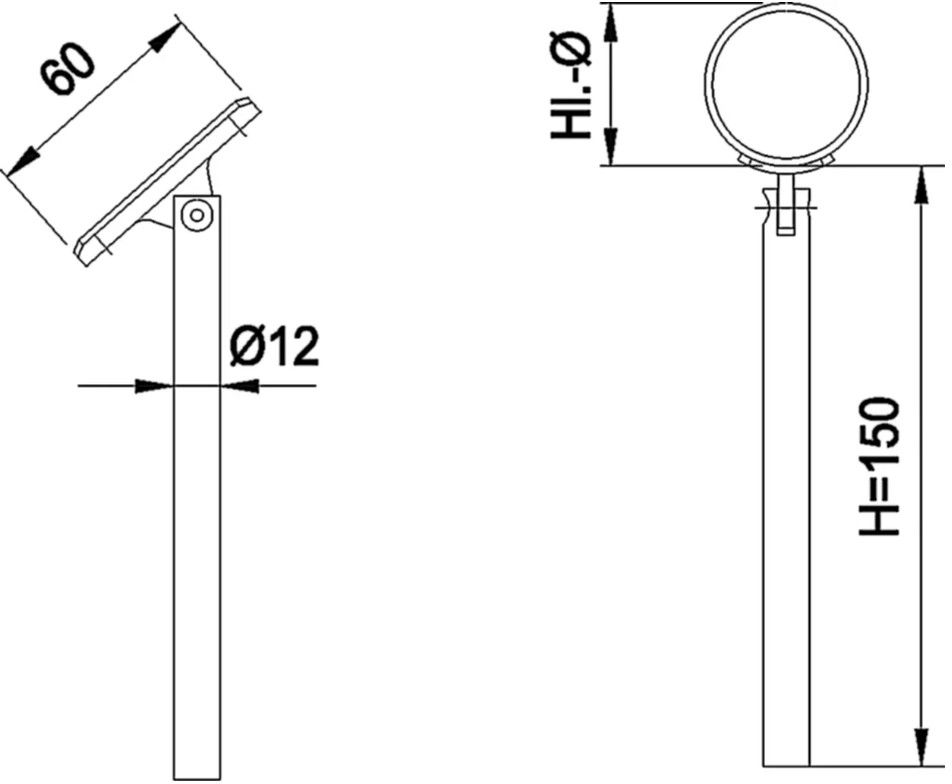Einschweisskonsole beweglich 42.4 mm geschliffen 126634 - INOXTECH-Handlauf-/Geländer-System