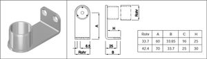 Steckrohrwinkel zu Handgriffrohr 33.7 mm geschliffen 126593 - INOXTECH-Handlauf-/Geländer-System