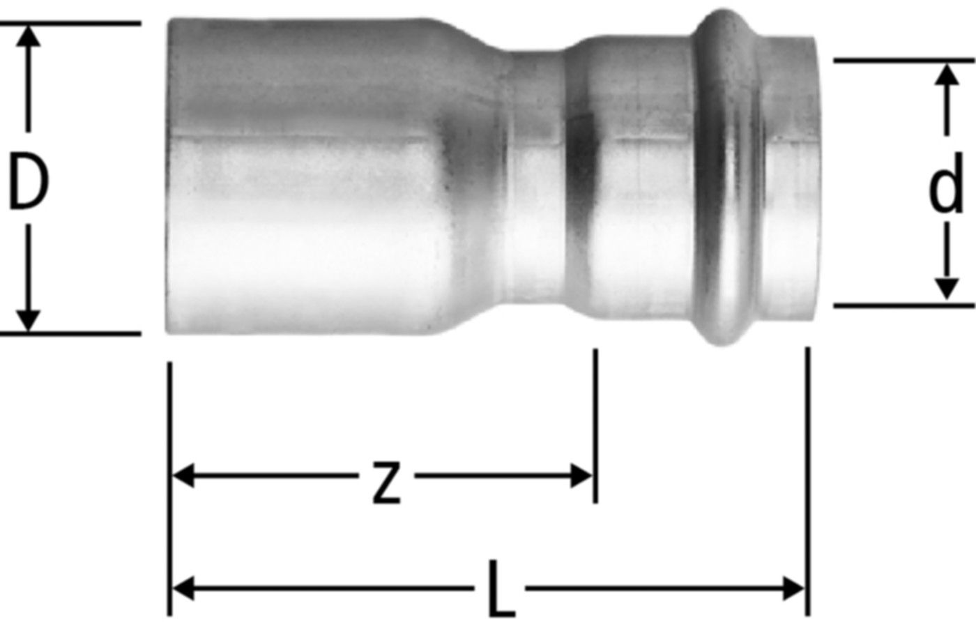 Reduktion 76.1 x 64 mm 80021.73 - Nussbaum-Optipress-XL-Formstücke