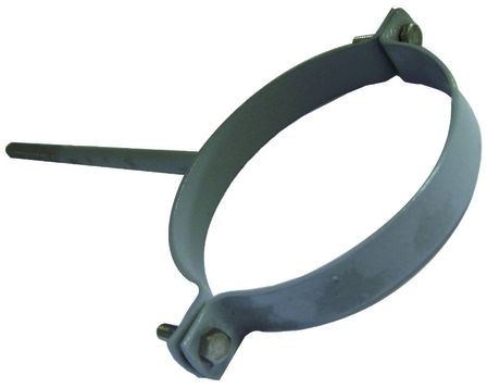 Grau HG 12 cm 90 mm 70.400 leichte Ausführung - Plastifizierte Sockelrohrschellen