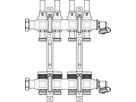 Edelstahlvert. SF53 m/Ther-V. m/V-Dflm. 1" 6 Heizk. 0.5-5 l/min.  1405356 - Oventrop Verteiler
