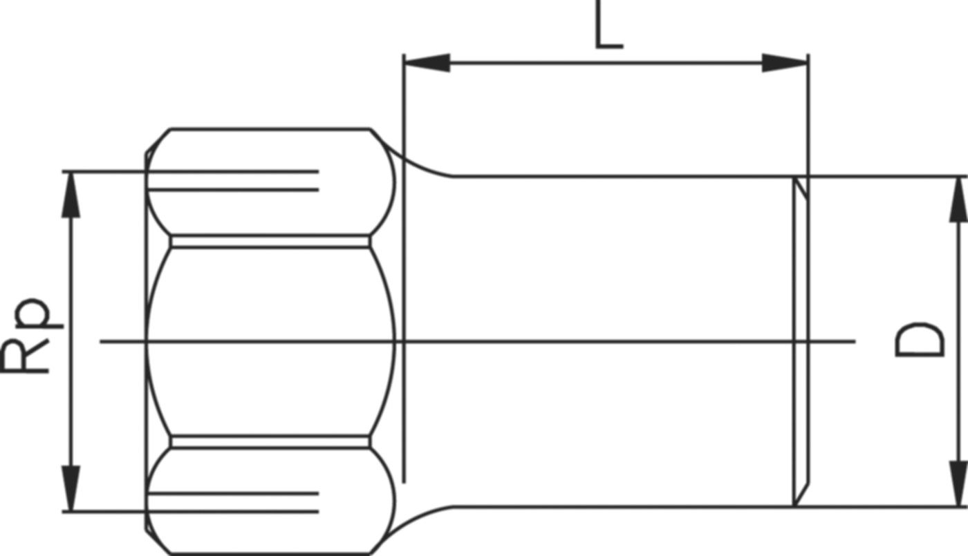 Endkappe lang für Rohrsch. 3/4" 3268 760 857 142 (760 853 596) - GF Instaflex-Klemmprogramm