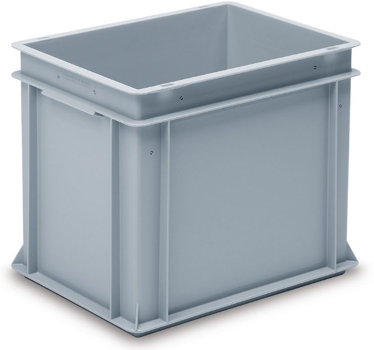 Rako-Behälter, mit zwei Muschelgriff, grau 400x300x323 mm 30 Lt - Utz Behälter