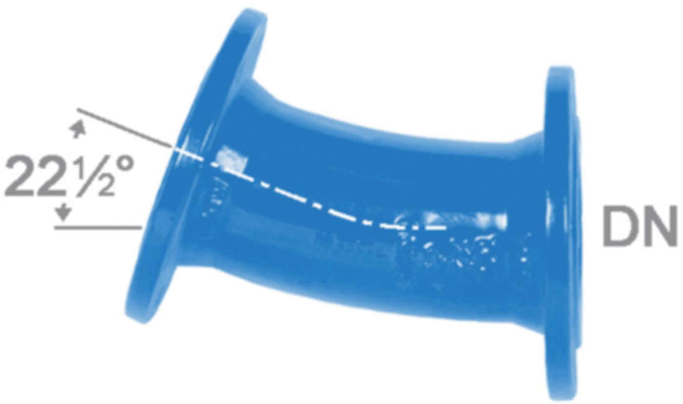 Flanschenbogen 22° PN 10/16 Fig. 2035 DN 150 - Von Roll Flanschenformstücke