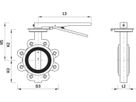 Absperrklappe mit Handhebel Typ LT 9936 für Gas DN 50 PN 16 - Hawle Absperrklappen