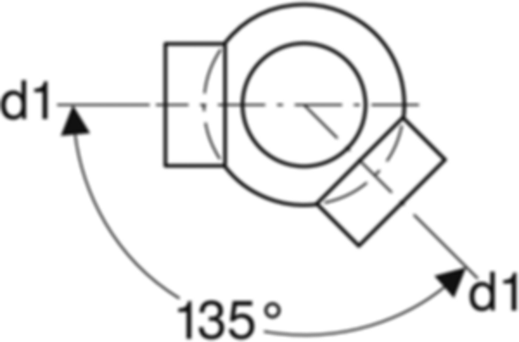 Eckabzweig 135° 366.380.16.1 d 90/ 90 mm - Geberit-PE-Formstücke