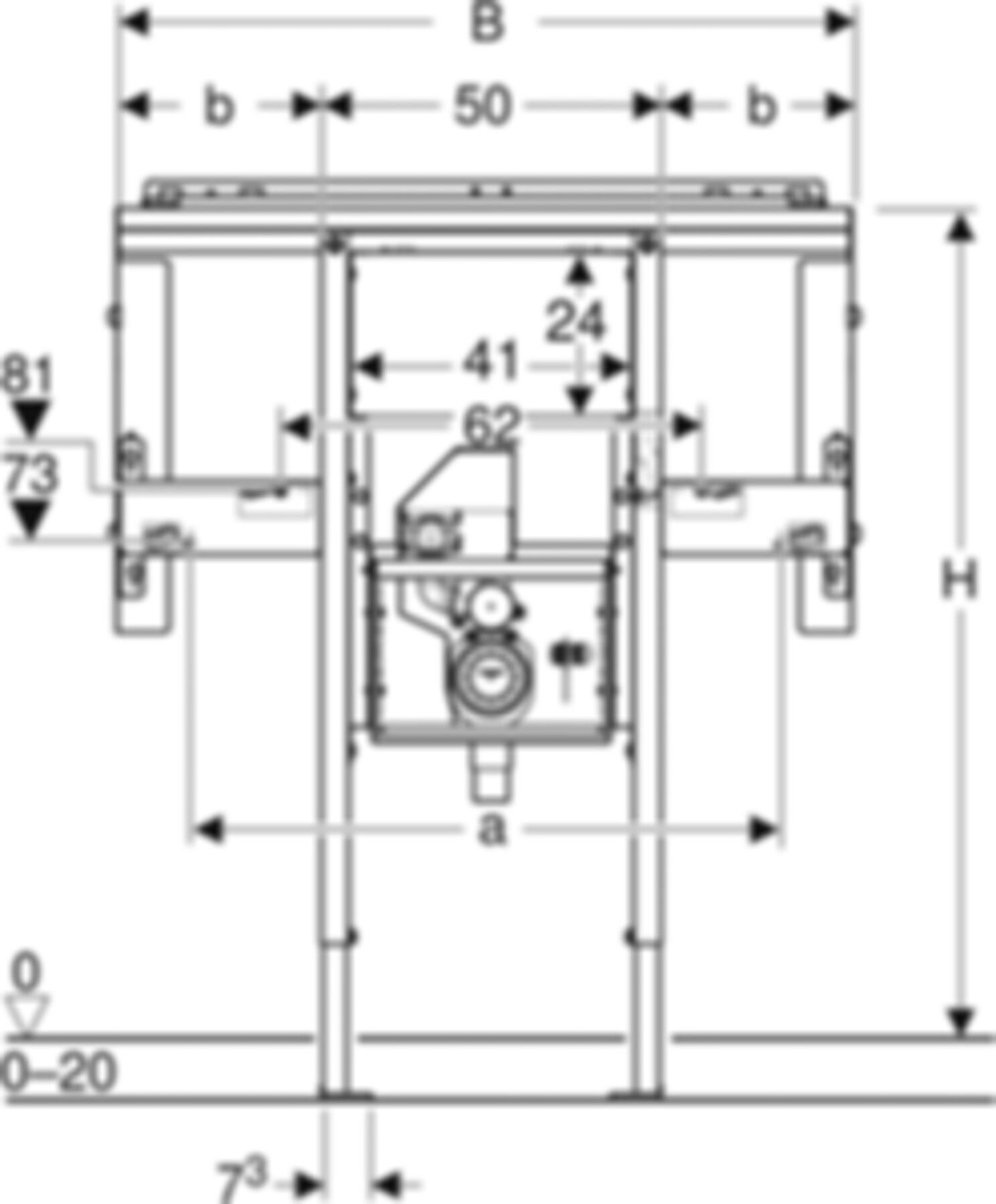 Element für ONE Waschtisch/Wandarmatur Raumhoch, Breite   80cm 111.081.00.1 - Geberit-Duofix