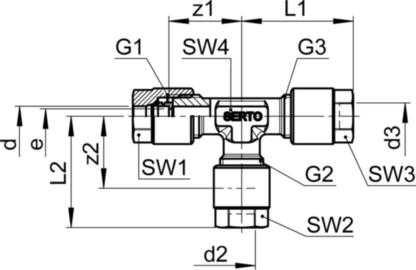 T-Verschraubung Red. SO 03021 8- 6- 6 - Serto-Programm M/G