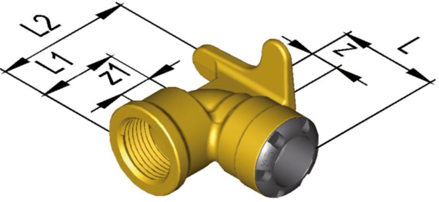 Anschlusswinkel 90° mit Wandflansch IG d 12 mm - 1/2" 9809.1207 - SudoFIT-Formstücke
