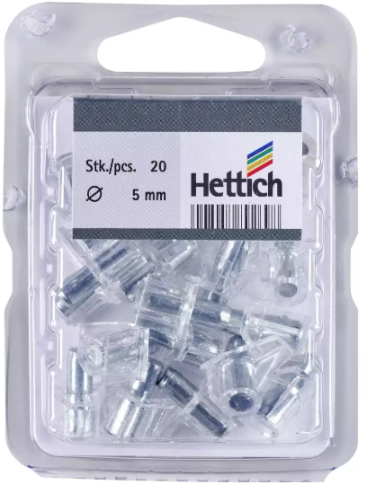 Hettich Tablarträger Kunststoff transparent, Safety, D = 5mm, à 20 Stk - Diverse Möbelbeschläge und Zubehör