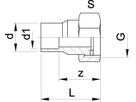 Anschl.Verschraubungen PVC/Mes. 20-3/4" 721 550 306 - GF Hart PVC-U Formstücke