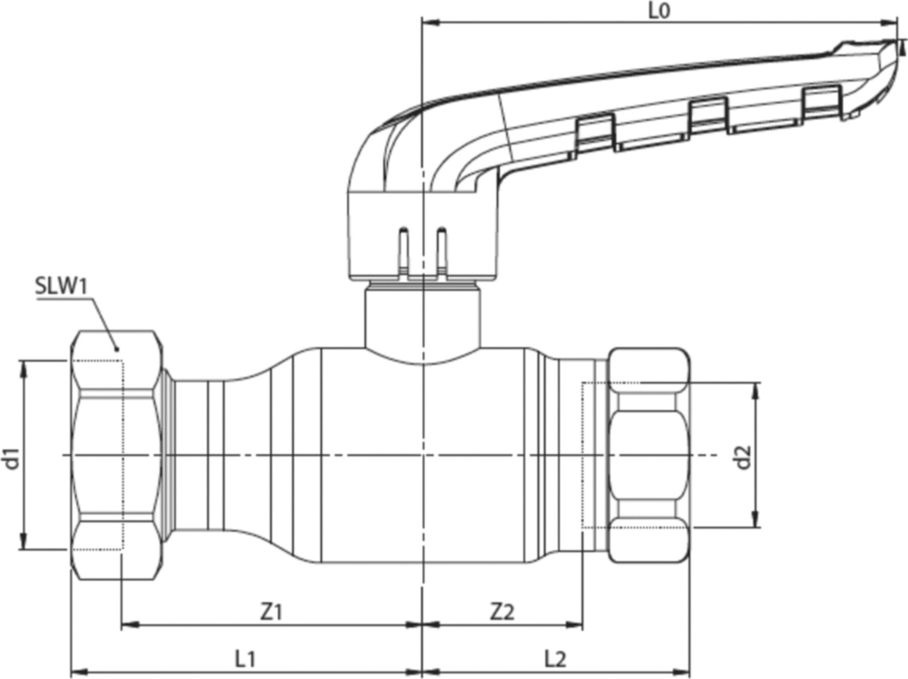 Kugelhahnen kurze Spindel Fullflow BF122001 DN 25 53084 - Ballofix/Broen-Armaturen