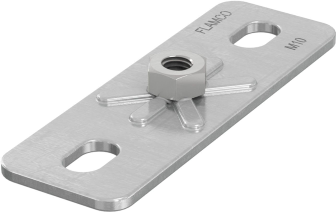 Grundplatten verz. 2-Loch M 12 120 x 40 mm 39434 - Rohrschellen-Zubehör