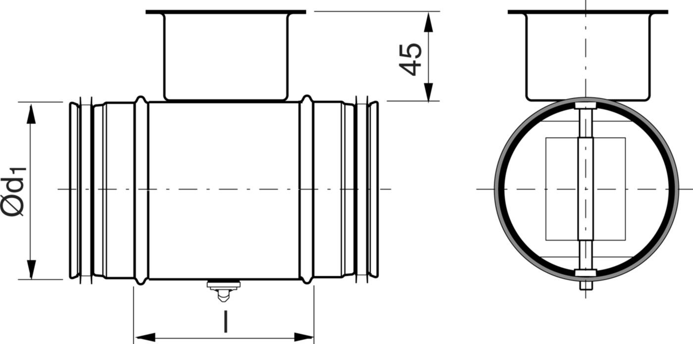 Regulierklappe 100mm DTU-V mit Dichtung - Spiralfalzrohre und Zubehör System Safe