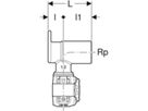 Eckanschlusswinkel 90° 20mm-1/2" L=53mm 620.921.00.1 - Geberit FlowFit-Rohre/Formstücke