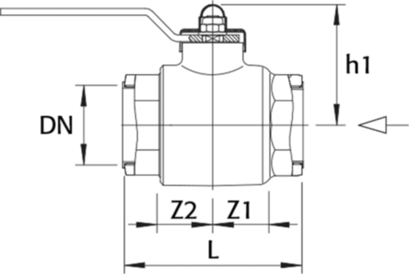 RMA Kugelhahn mit Gewinde für Gas PN 5 Typ HKSF-I-GT 1 1/4" - Wild Gebäudeeinführung