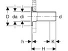 Bund mit Steckende 88.9mm 36147 für Losflansch PN10/16 - Mapress-Sanitär-Supersize-Formstücke