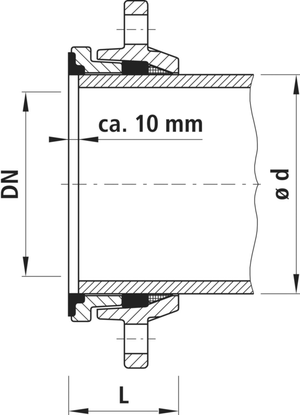 Zweikammer-Flansch für Gussrohre 7110 schubsicher, PN 10/16 DN 100 / AD 118mm - Hawle Flanschformstücke