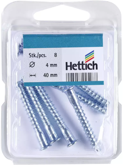Hettich Verbindungsschraube verzinkt, PZ 4.9 x 40mm, à 8 Stk - Diverse Möbelbeschläge und Zubehör